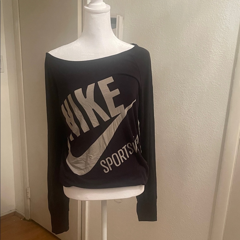 Nike Black and White Sportswear Top